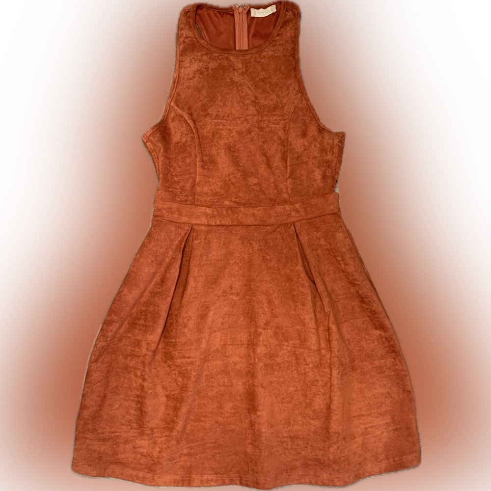 Altar’d State Orange Suede Cut Out Dress